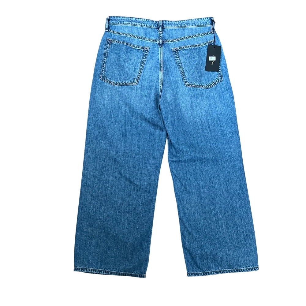Rag Bone Lori Mid Rise Crop ‎ Wide Leg Jeans Medium Wash Denim Size 30 - Picture 4 of 9